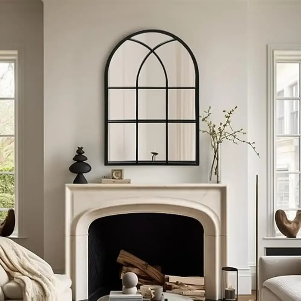 DUTRIEUX Arched Window Mirror Modern Iron Frame Vanity