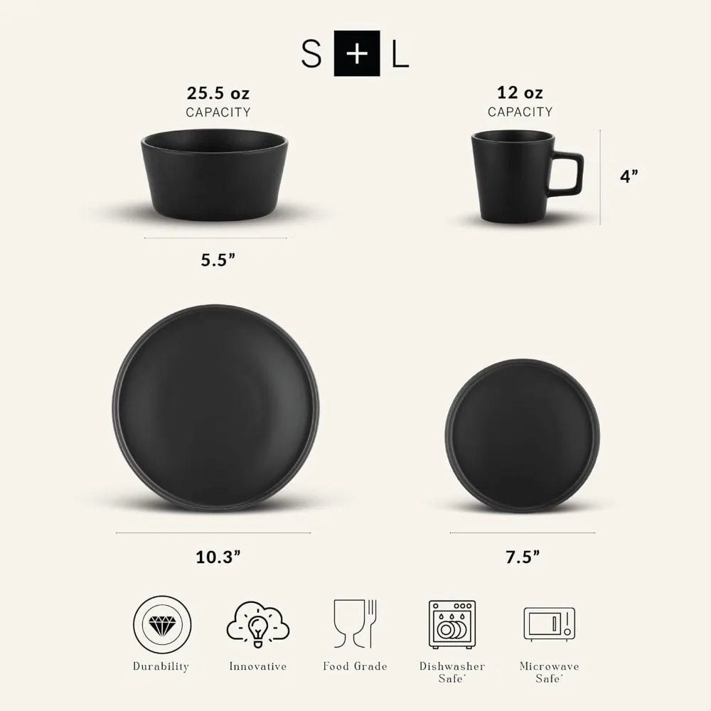 Stone Lain Celina Stoneware Dinnerware Set Service For Four