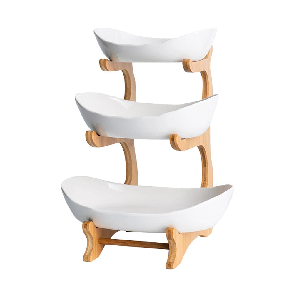 Hign-concerned 3 Layer Fruit Plate Plastic Snack Dish Stand