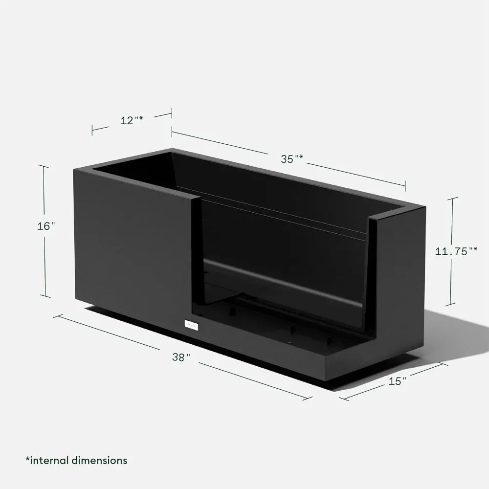 Large Rectangular Long Box Planter for Indoor or Outdoor Use Durable All-Weather Plastic 38 Inches by 15 Inches by 16.25 Inches