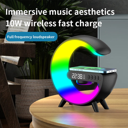 Alloet Wireless Speaker Charger Night Light Alarm Clock
