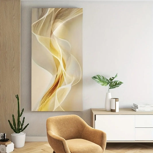 1.5 Inch Solid Wood Frame Modern Abstract White Canvas Art Simple Mural Suitable for Living Room Bedroom or Hallway