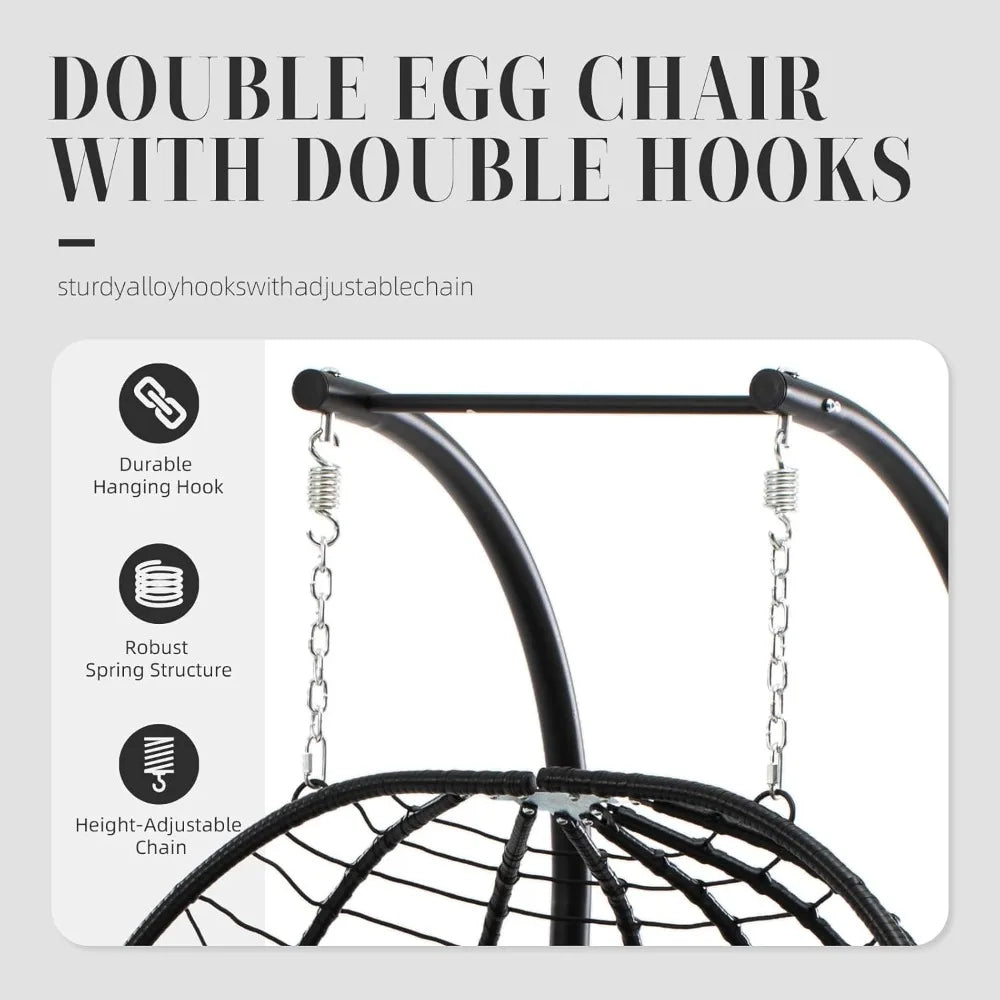 Spicyerase Double Egg Hammock Swing Chair With Stand