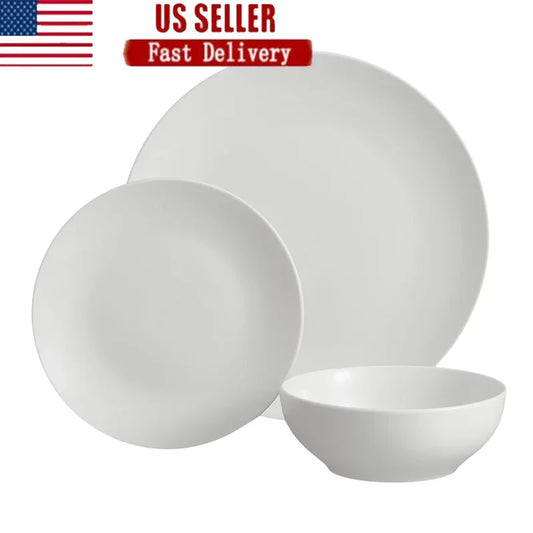 Stoneware 12 Piece Dinnerware Set Dishwasher Safe Elegance