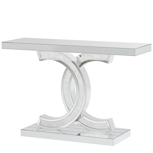 Tribesigns Gold Entryway Table Modern 39 Inch Console Faux Marble Narrow Wood Sofa with Geometric Metal Legs