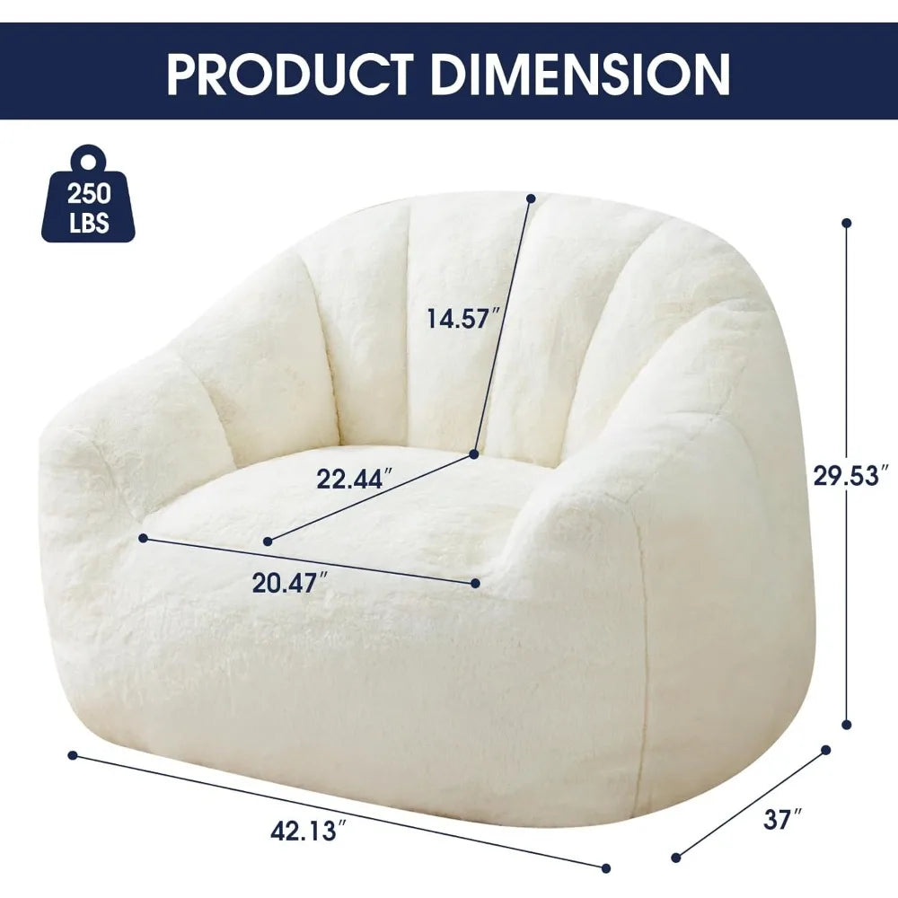 MKDK Shell Shaped Memory Foam Bean Bag Chair Cozy Cushion