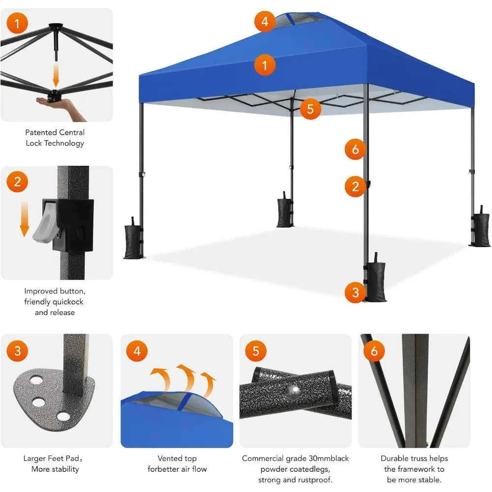 Cover Area Easy Up Canopy Tent UV Resistant Waterproof