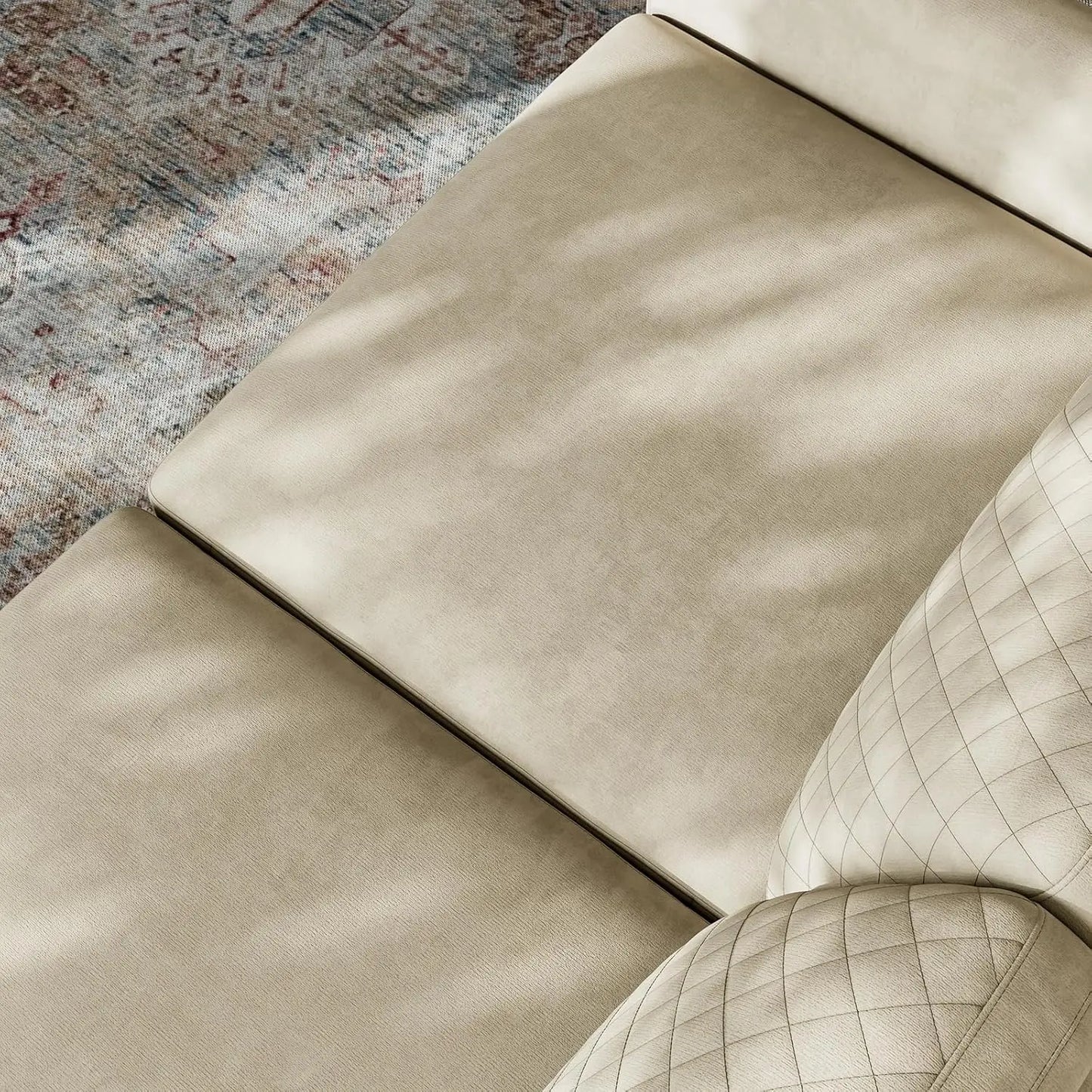 65" Beige Loveseat Sofa, Comfy Small Couch for Living Room