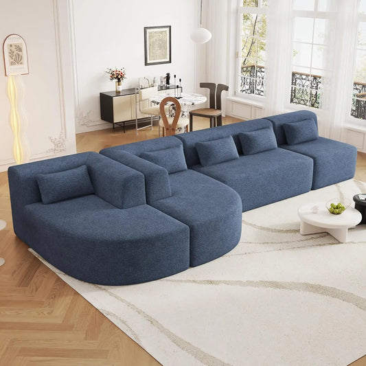 XMSJ Modular Sofa Boucle Fabric With 2 Chaise Lounges