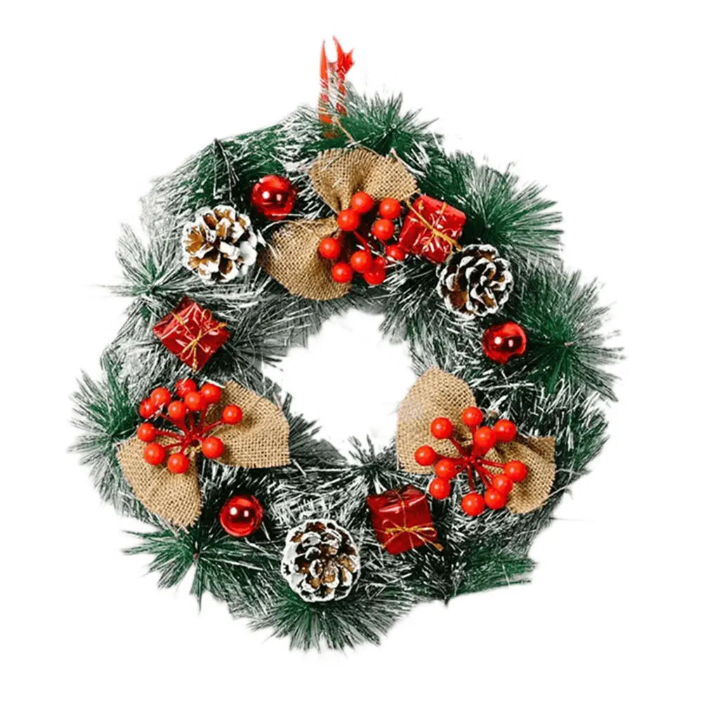 Shunmaii Christmas Door Wreath Hanging Decorations PVC