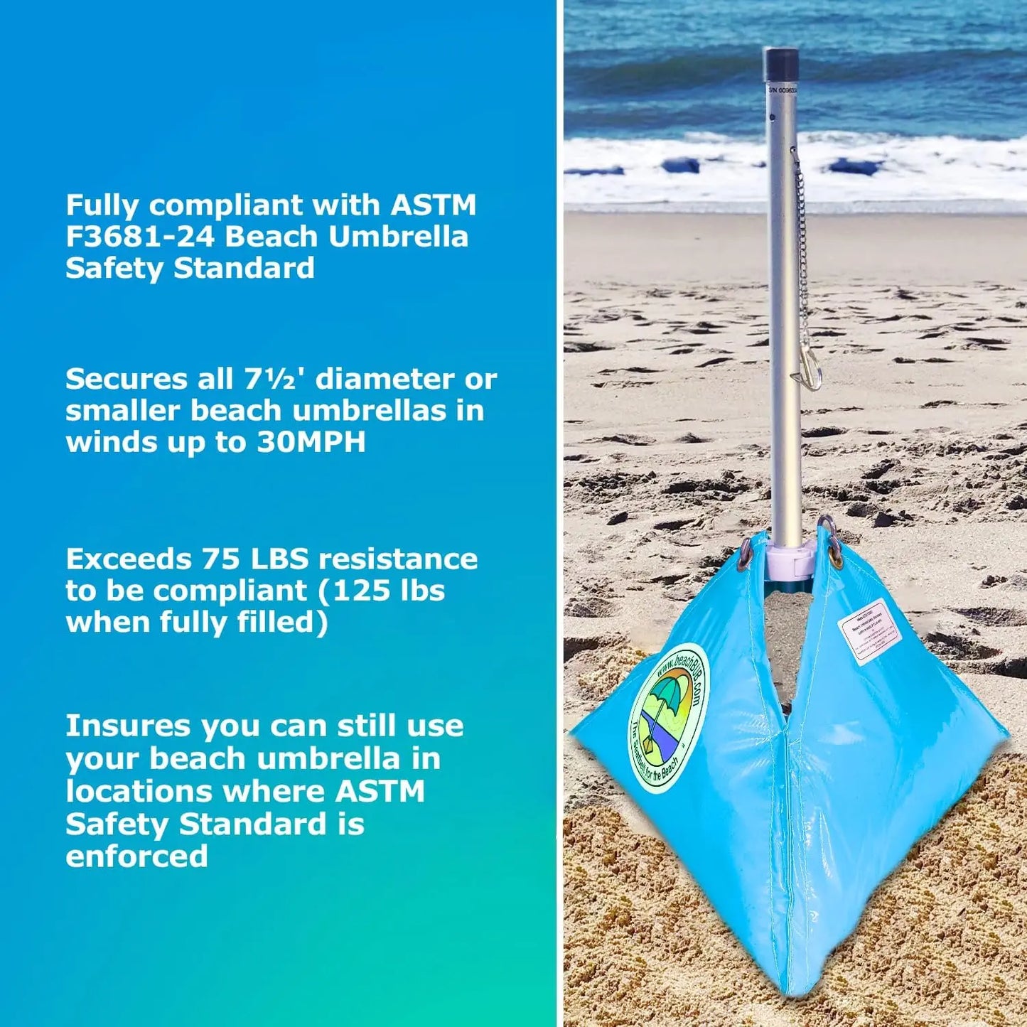 XMSJH All In One Beach Umbrella System With Ultra Base