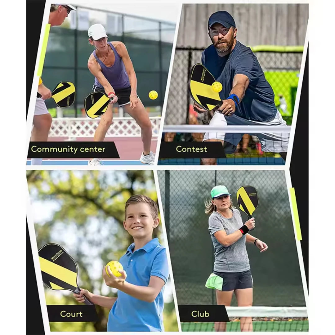 Pickleball Paddles USAPA Approved Set with Honeycomb Core and Carrying Bag Includes 4 Balls Perfect for Indoor and Outdoor Play