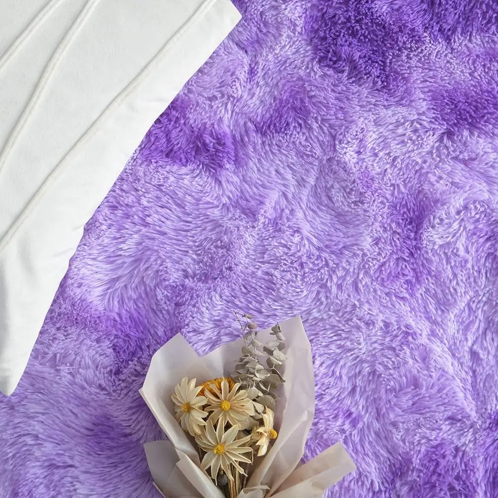 Purple Tie Dyed Large Rugs For Living Room 4x6 Feet Shaggy Rug Fluffy Throw Carpets Ultra Soft Plush Modern Indoor Fuzzy Rugs