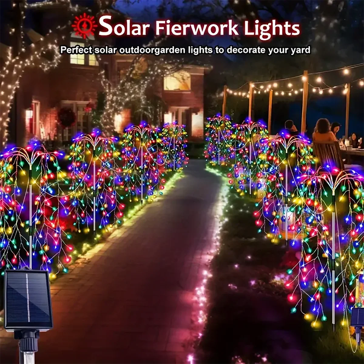 WELPUR Solar Firecracker LED Lights For Garden Decor