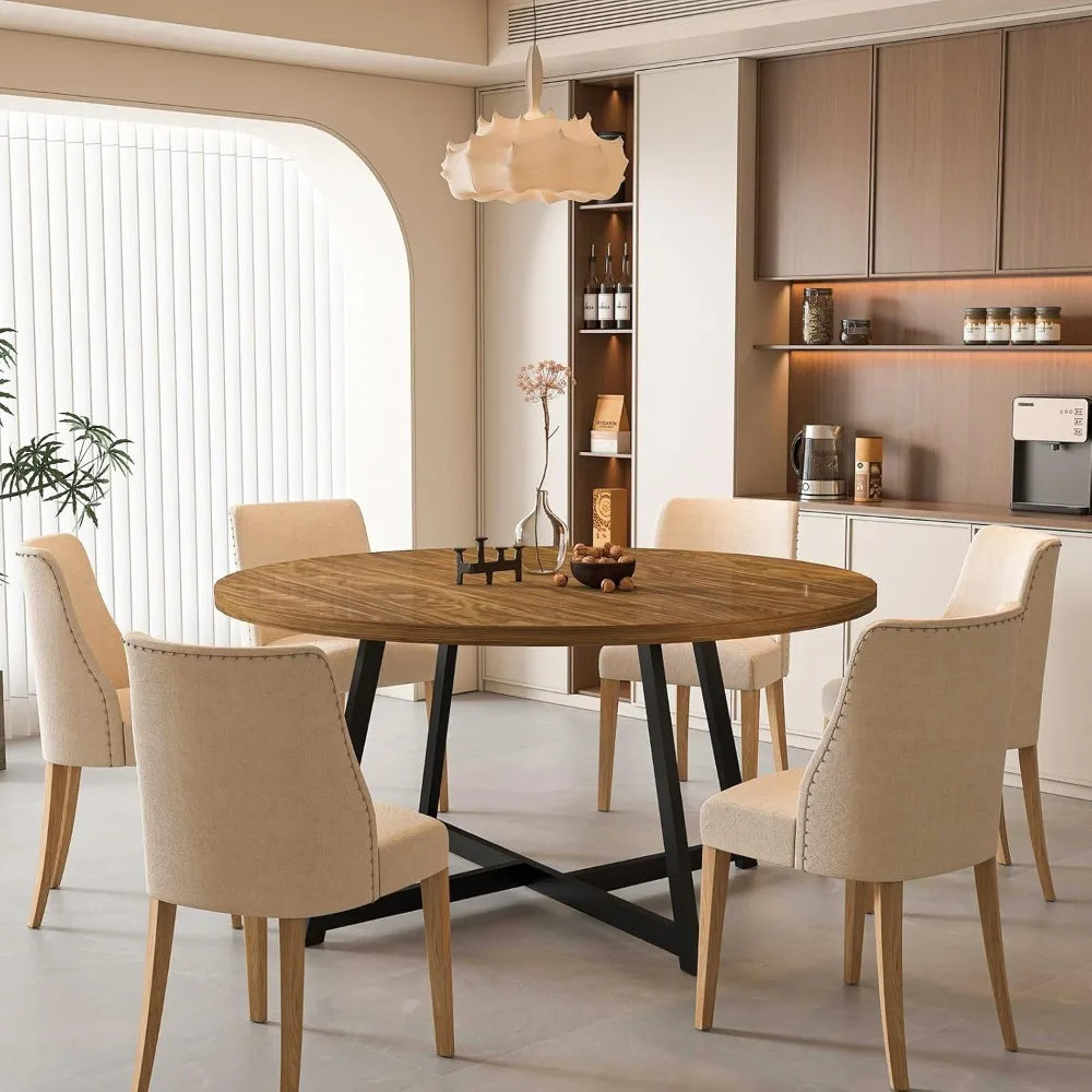 Guangbai Round Dining Table With Heavy Duty Pedestal Base