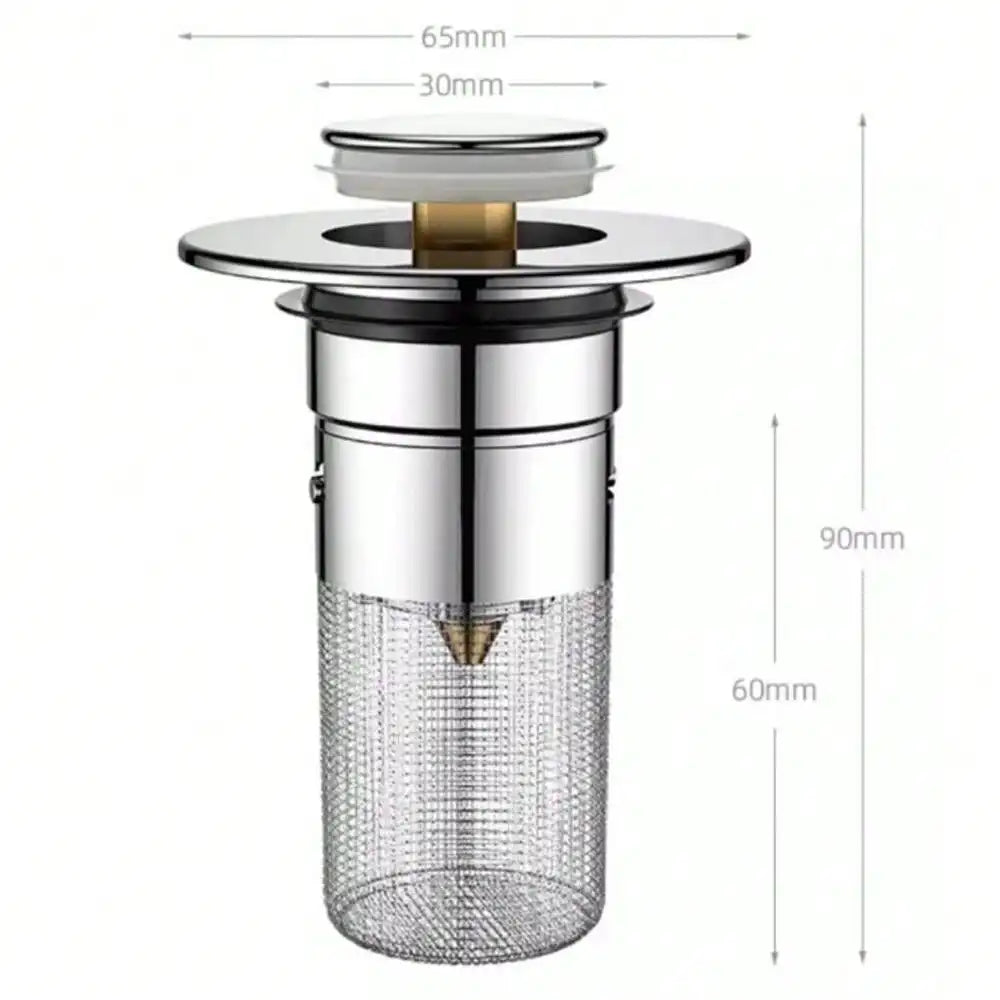 2Pcs Bathroom Sink Stopper Universal Replacement Up Stainless Steel Sink Drain Filter with Hair Catcher 1.1-1.45Inch