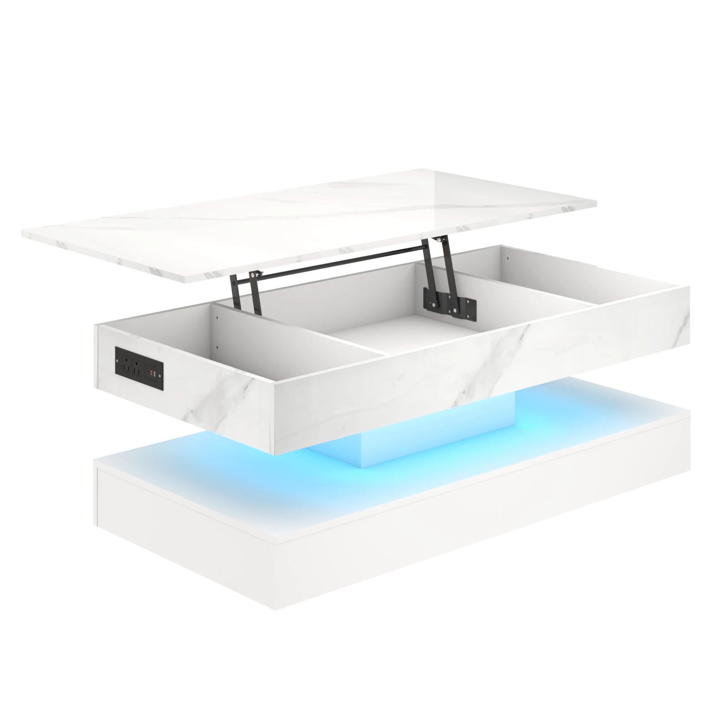 QiaoShiRen LED Coffee Table For Living Room With Storage