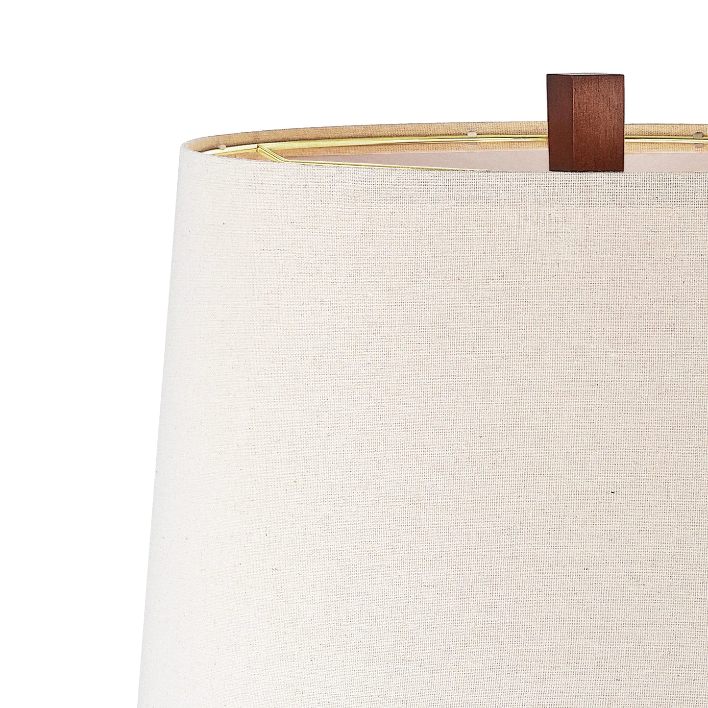 STANBOW Walnut Wood Table Lamp With Linen Shade Modern