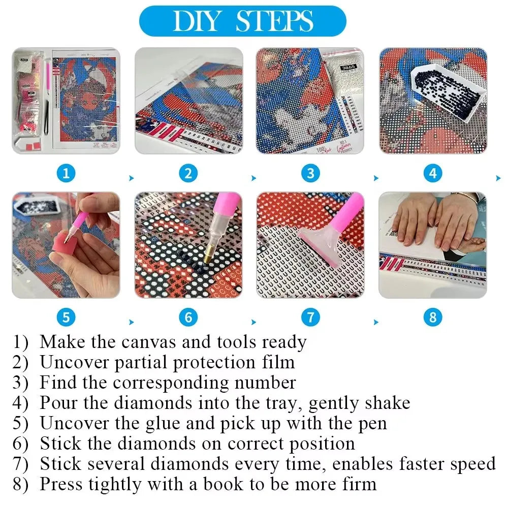 QIZITENG Diamond Painting Kit Romantic Love Swan Mosaic