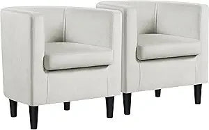 Velvet Accent Chair Modern Comfortable Armchairs Upholstered Barrel Sofa Chair for Living Room Bedroom Waiting Room Beige