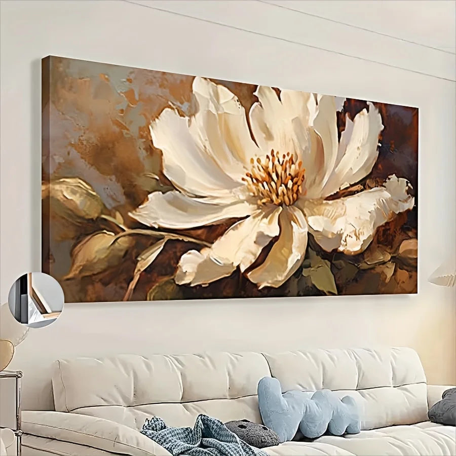 Form Canvas Wrapped Poster Frame Art Flower Painting Decor