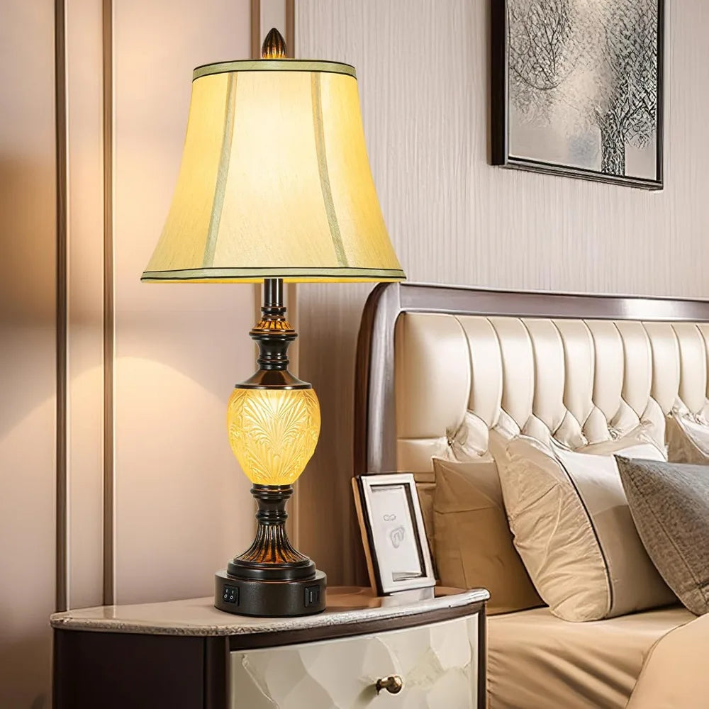 Hign Concerned Vintage Table Lamps Set Of 2 With USB