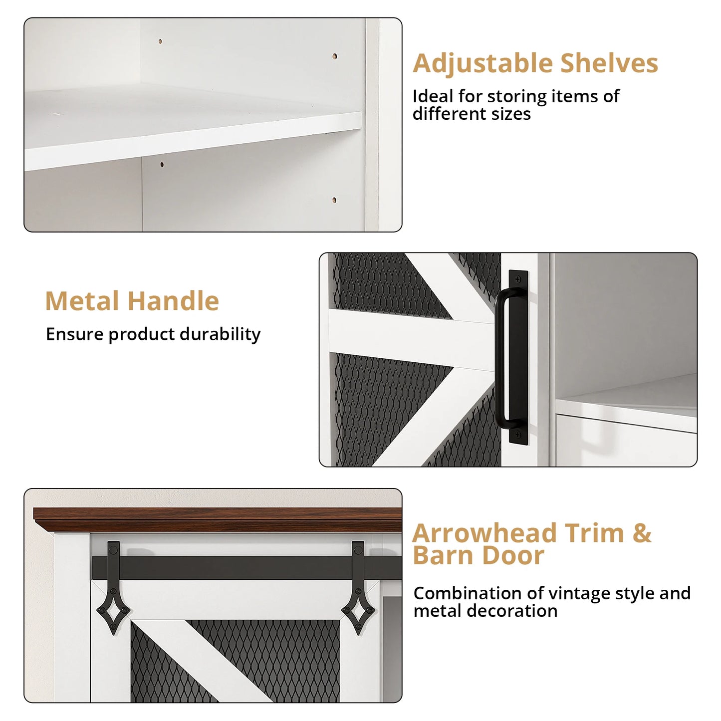VOWNER Modern TV Stand With Drawer And Storage Cabinets