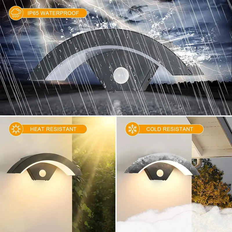 Aluminum LED Wall Lamp Outdoor Motion Sensor Waterproof IP65 Garden Lights Street Corridor Stairs Lighting