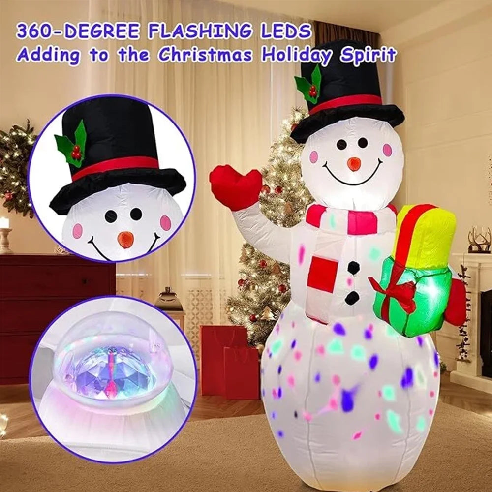 Hignconcerned Snowman Inflatable Outdoor Yard Decor LED