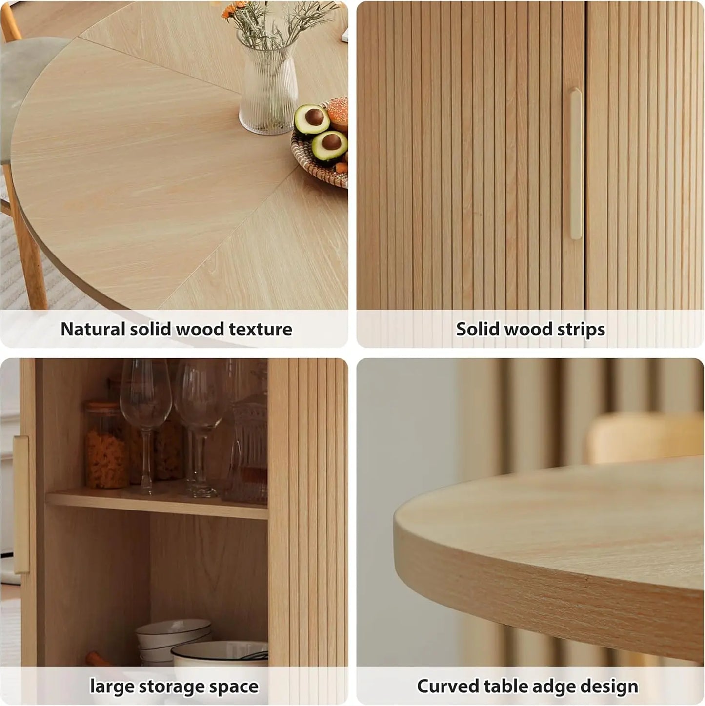 XMSJHign-concerned Round Dining Table For Four With Storage