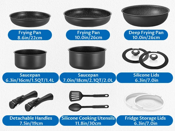 Induction Cookware Set 13 Pieces Nonstick Pots and Pans