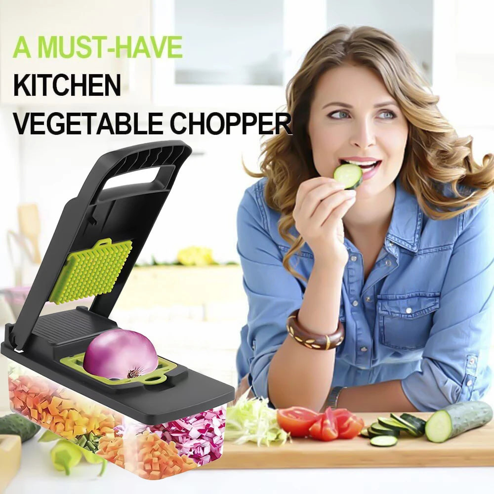 14 in 1 Multifunctional Vegetable Onion Manual Chopper Gadget