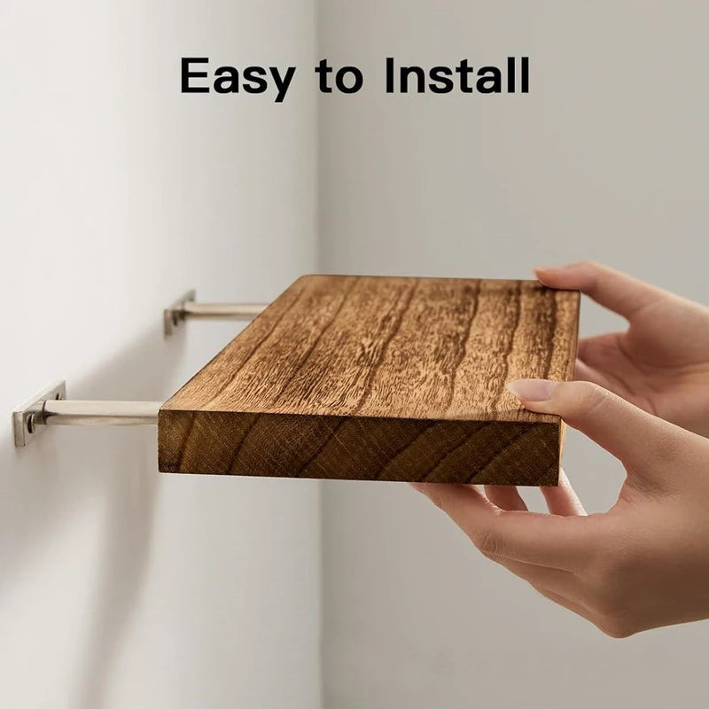HeMu Wood Floating Wall Shelves for Home Storage Rack for Photos and Books in Living Room or Bedroom Multi-Purpose Wall Shelf