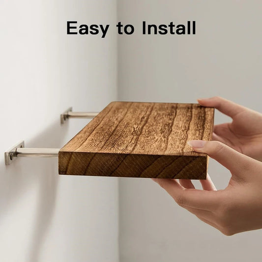 HeMu Wood Floating Wall Shelves for Home Storage Rack for Photos and Books in Living Room or Bedroom Multi-Purpose Wall Shelf
