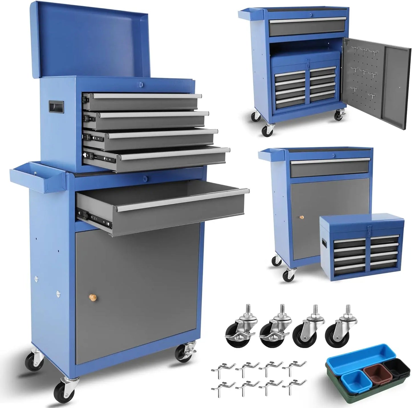 HiMISSH 5 Drawer Rolling Toolbox High Capacity For Garage Workshop