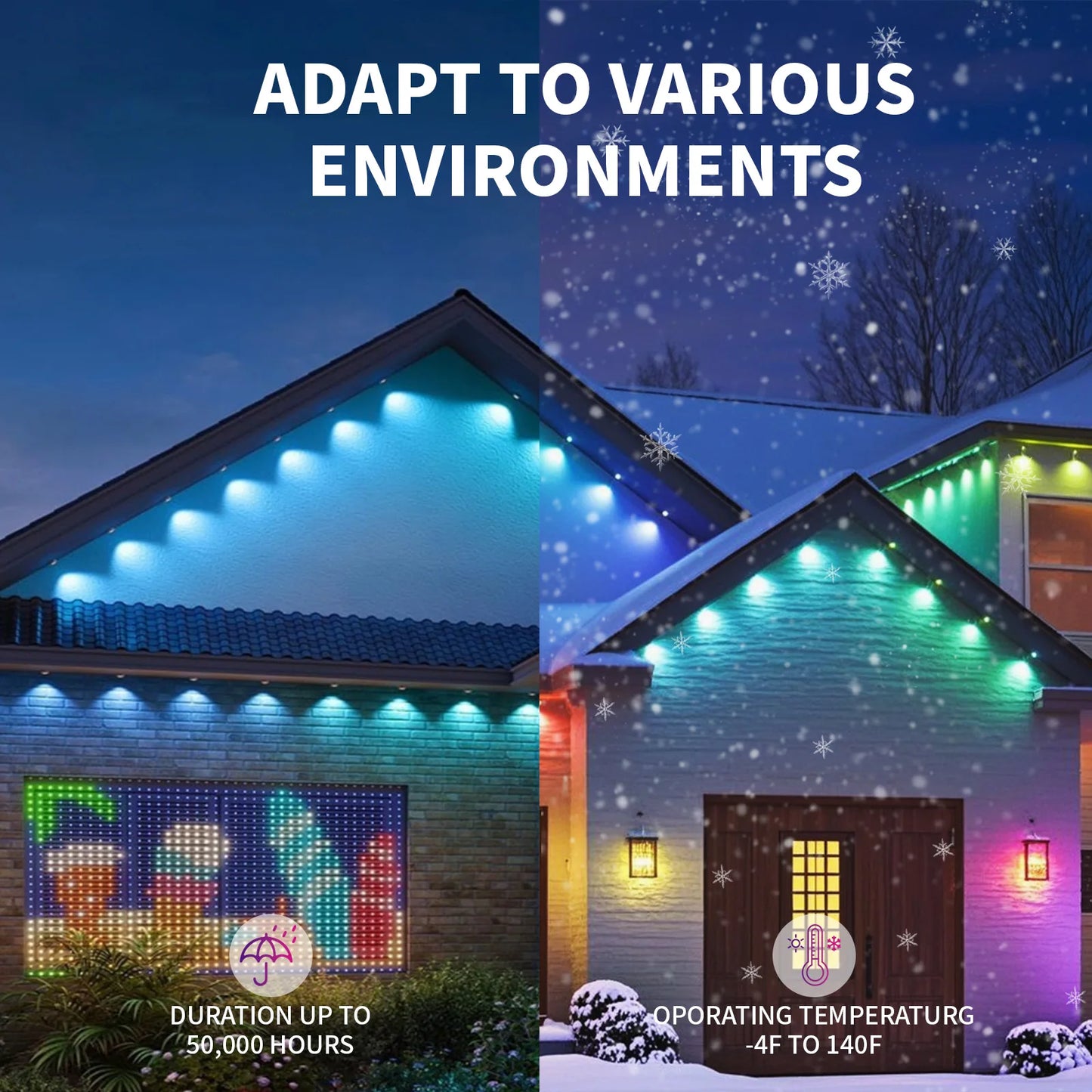 BUNACET Outdoor RGB Eaves LED Light With Smart Remote
