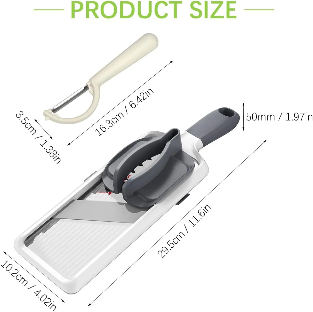 Handheld Vegetable Slicer Cutter with Comfort Grip and Safety Features Easy to Clean Slicers for Fruits and Vegetables