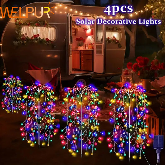 WELPUR Solar Firecracker LED Lights For Garden Decor