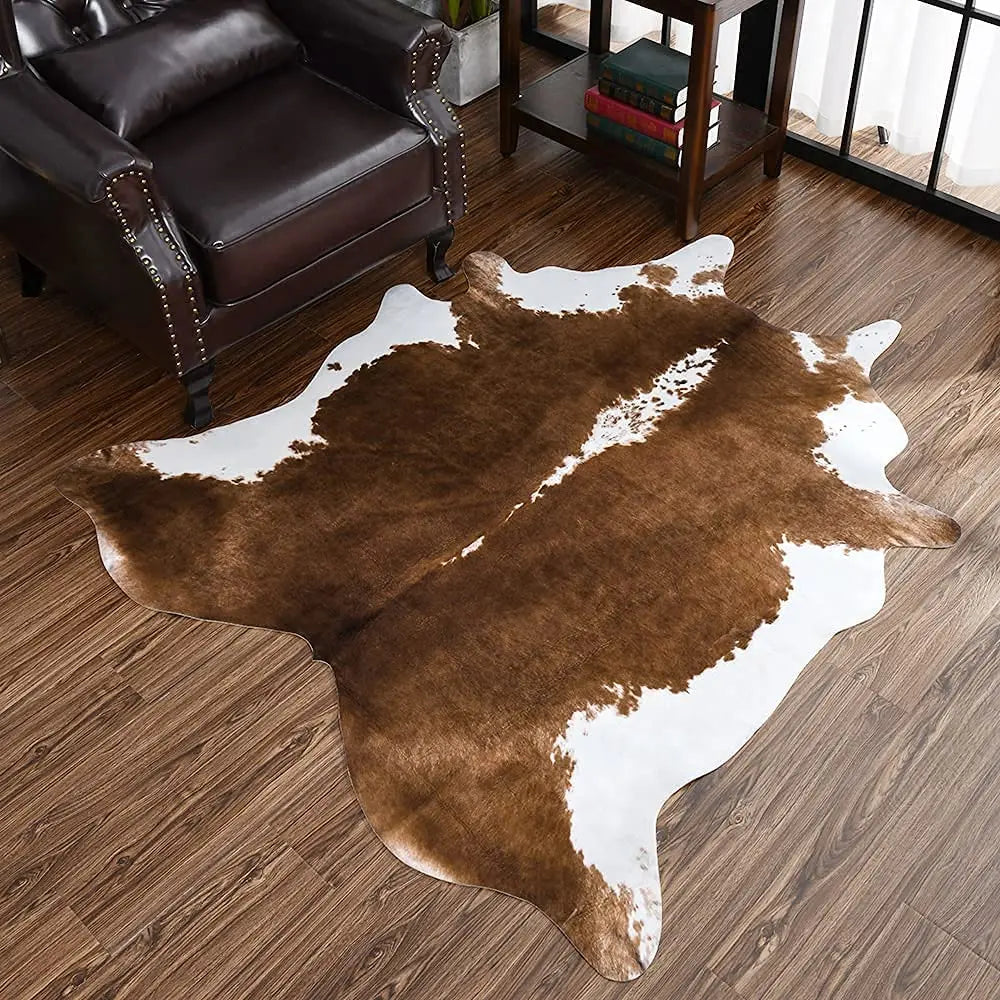 American Style Animal Print Rug Faux Fur Cowhide Rug