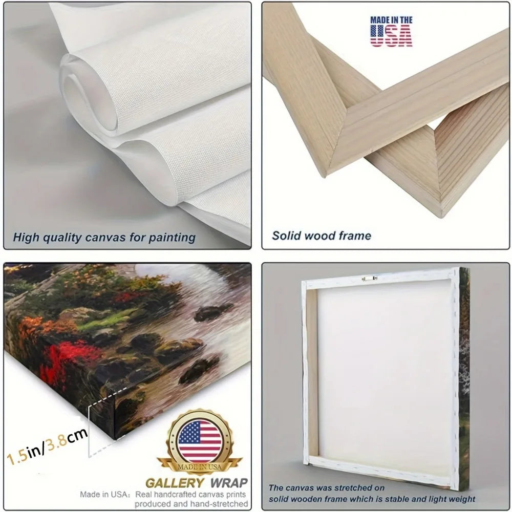 Panoramic Forest Wall Art Gallery Decor With Solid Wood Frame