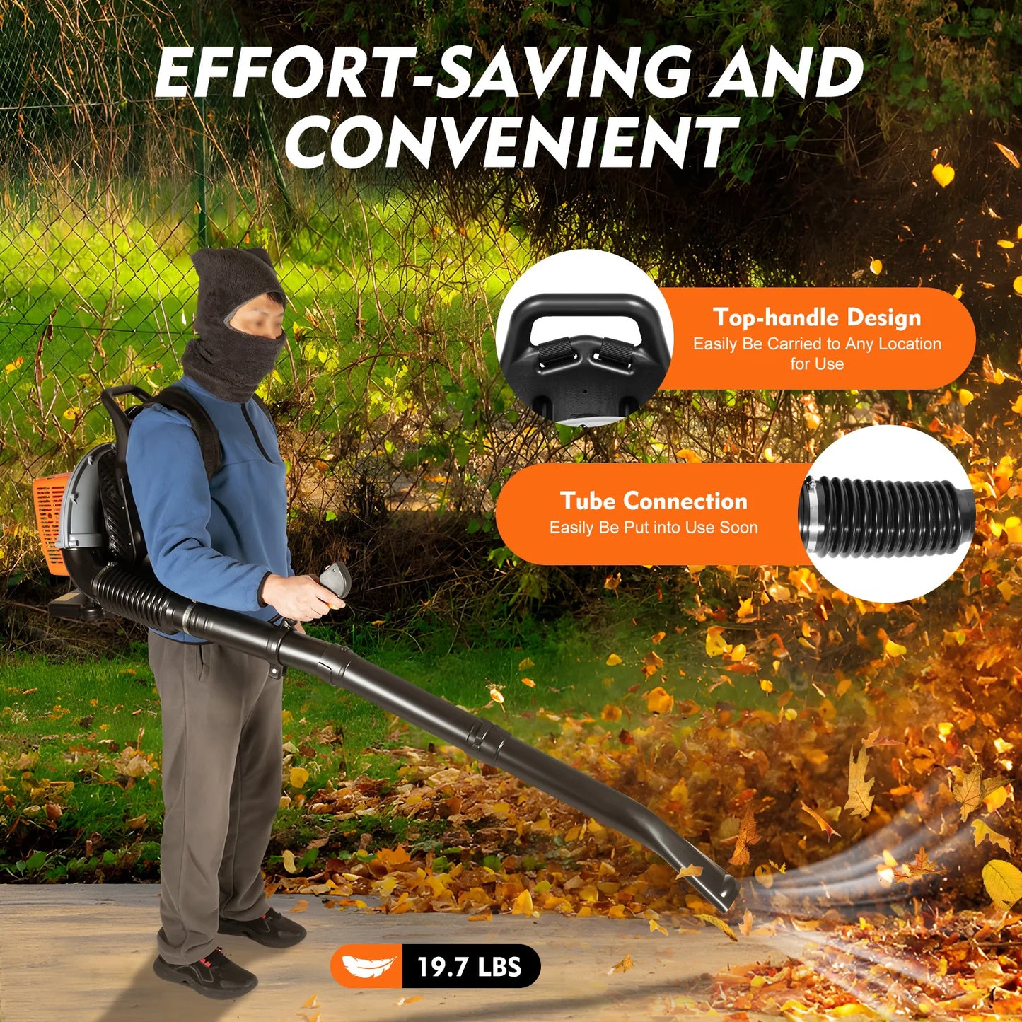Hign-concerned 65cc 2 Stroke Backpack Leaf Blower 2.7 kW