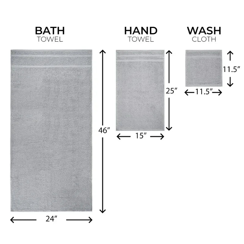 10 Piece Grey Towel Set with Upgraded Softness and Durability