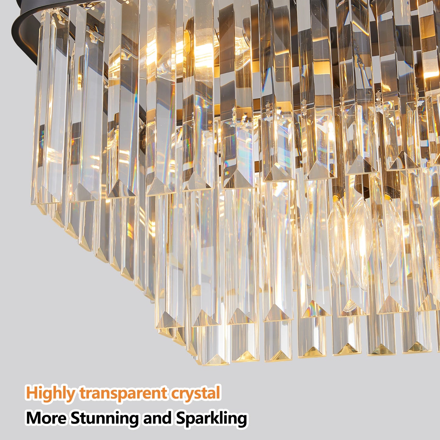 Chandeliers Rectangular Crystal Chandelier Adjustable E12 Lights