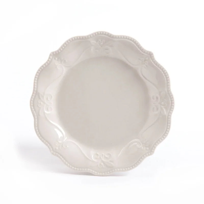 Paige 12 Piece Ceramic Dinnerware Set Includes 4 Dinner Plates 4 Salad Plates 4 Bowls Microwave Dishwasher Safe Elegant Design