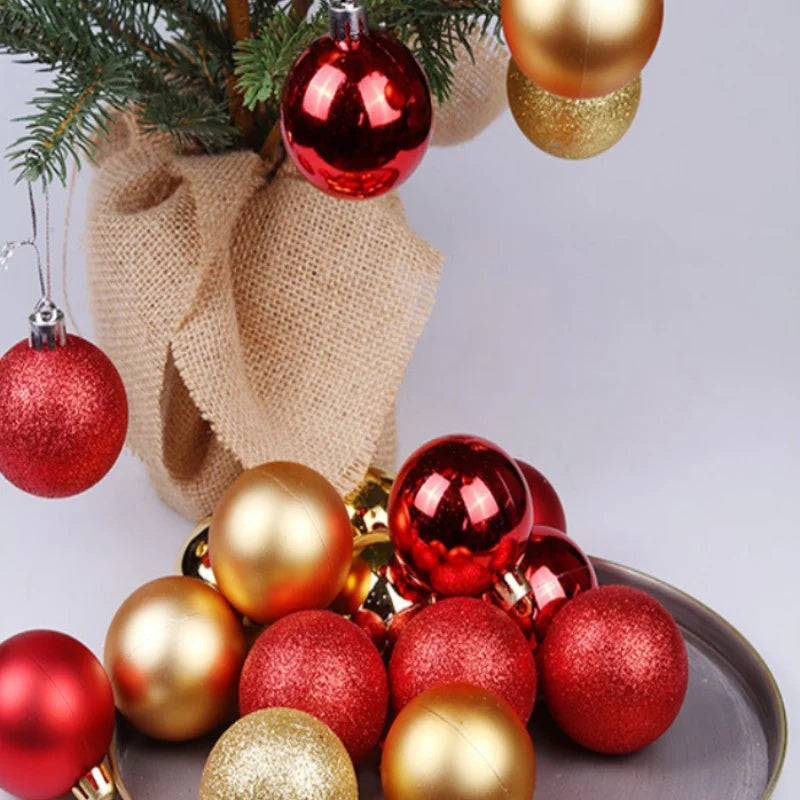 Christmas Ball Ornaments Set 24 Pieces For Tree Decoration