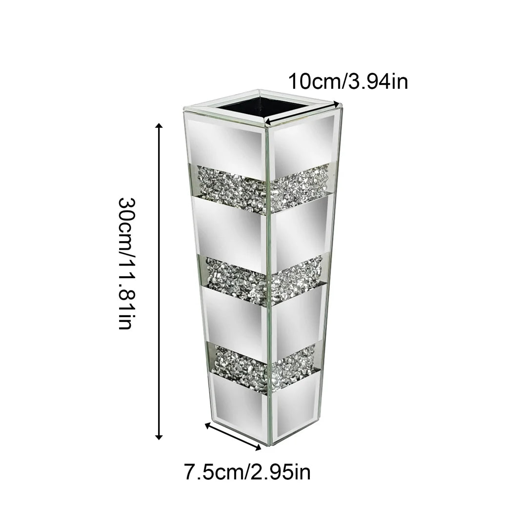 Function Modern Floor Vase Crystal Mirrored Flower Vase