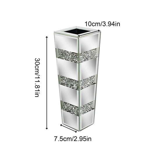Function Modern Floor Vase Crystal Mirrored Flower Vase