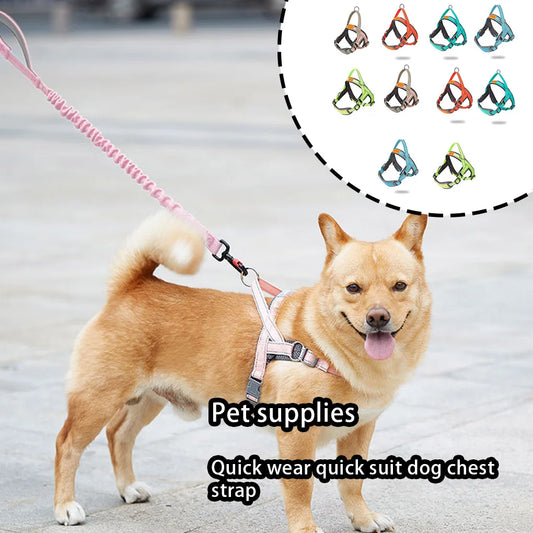 Pet Vest Harness Dog Chest Strap Breathable Outdoor Adjustable Leash for Small Medium Large Dogs Accessories Fluorescent