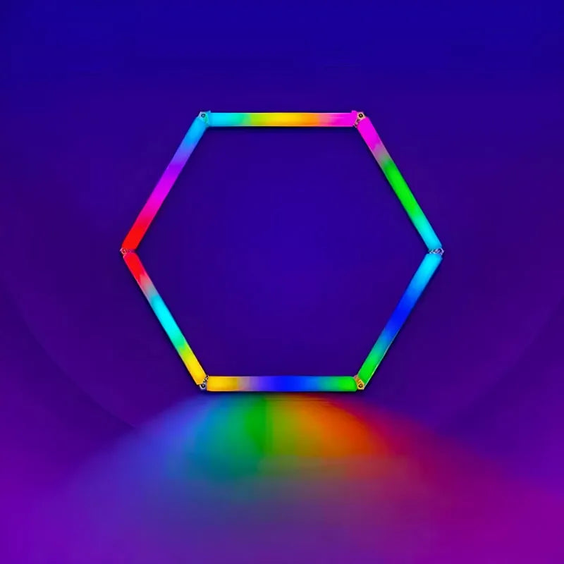RGBW Hexagon Modular Suspended Lighting for Garage and Gym