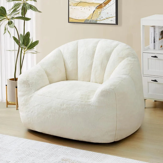 MKDK Shell Shaped Memory Foam Bean Bag Chair Cozy Cushion